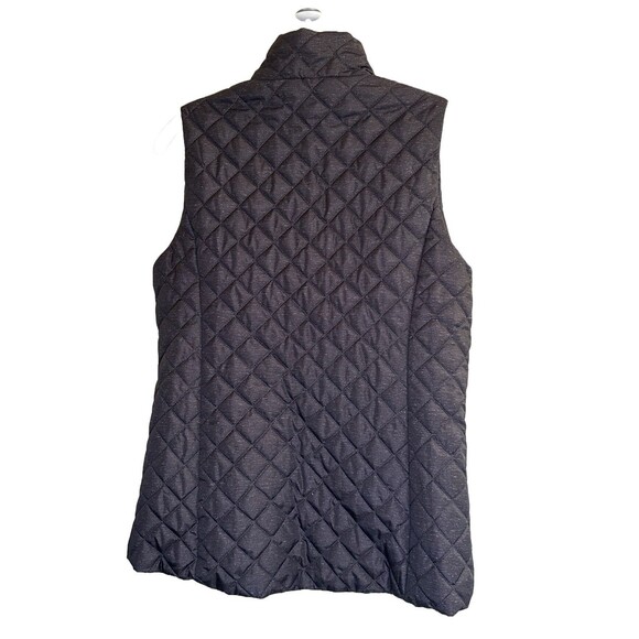 Banana Republic Women's Quilted Puffer Vest S Charcoal Gray Sleeveless Zip Up - Picture 2 of 7
